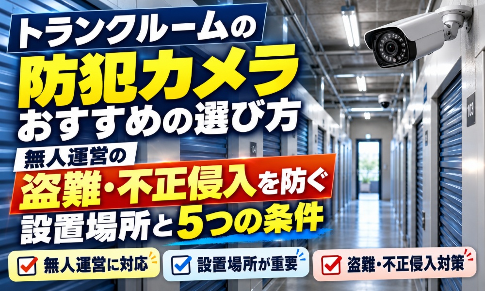 トランクルームの防犯カメラおすすめの選び方：無人運営の盗難・不正侵入を防ぐ設置場所と5つの条件